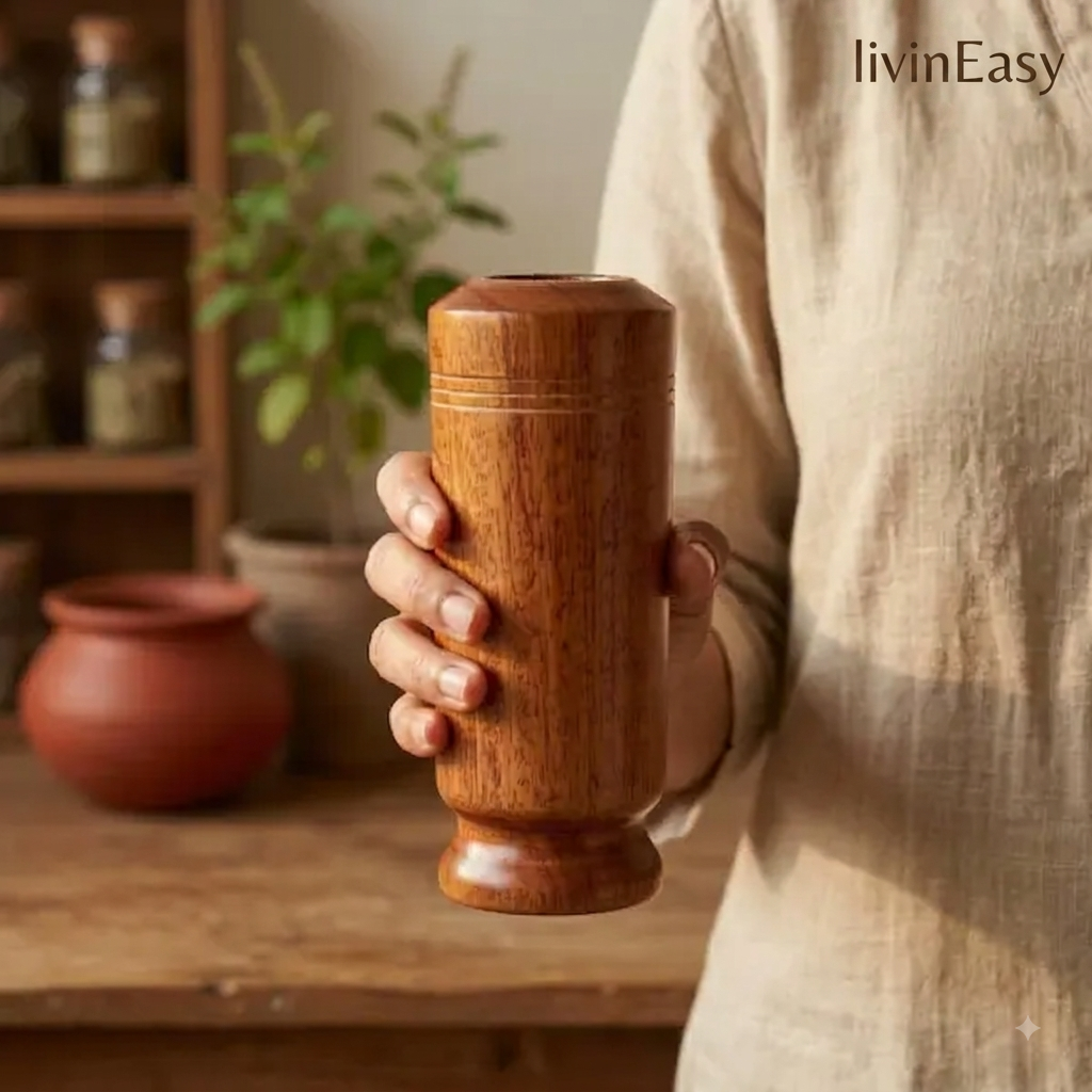 Vijaysar Wooden Tumbler — Ayurvedic Blood Sugar Support, Naturally