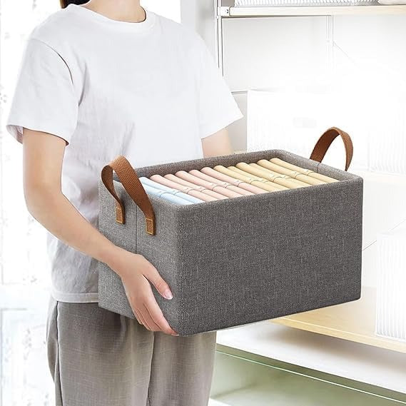 Stylish Collapsible Fabric Storage Cubes with Handles for Clothes