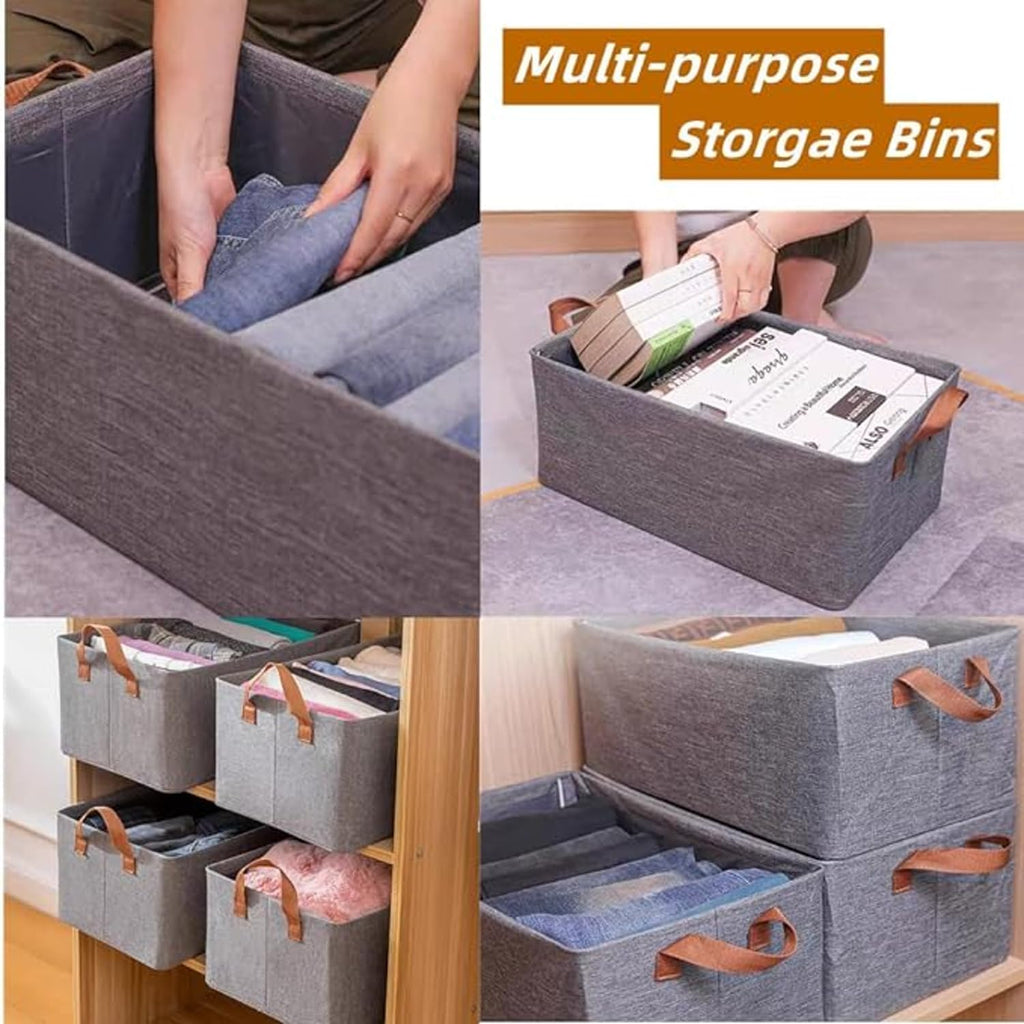 Stylish Collapsible Fabric Storage Cubes with Handles for Clothes