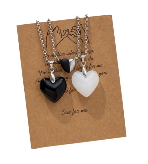 The Key House Crystal Drunken Couple Magnetic Heart Shaped Pendan